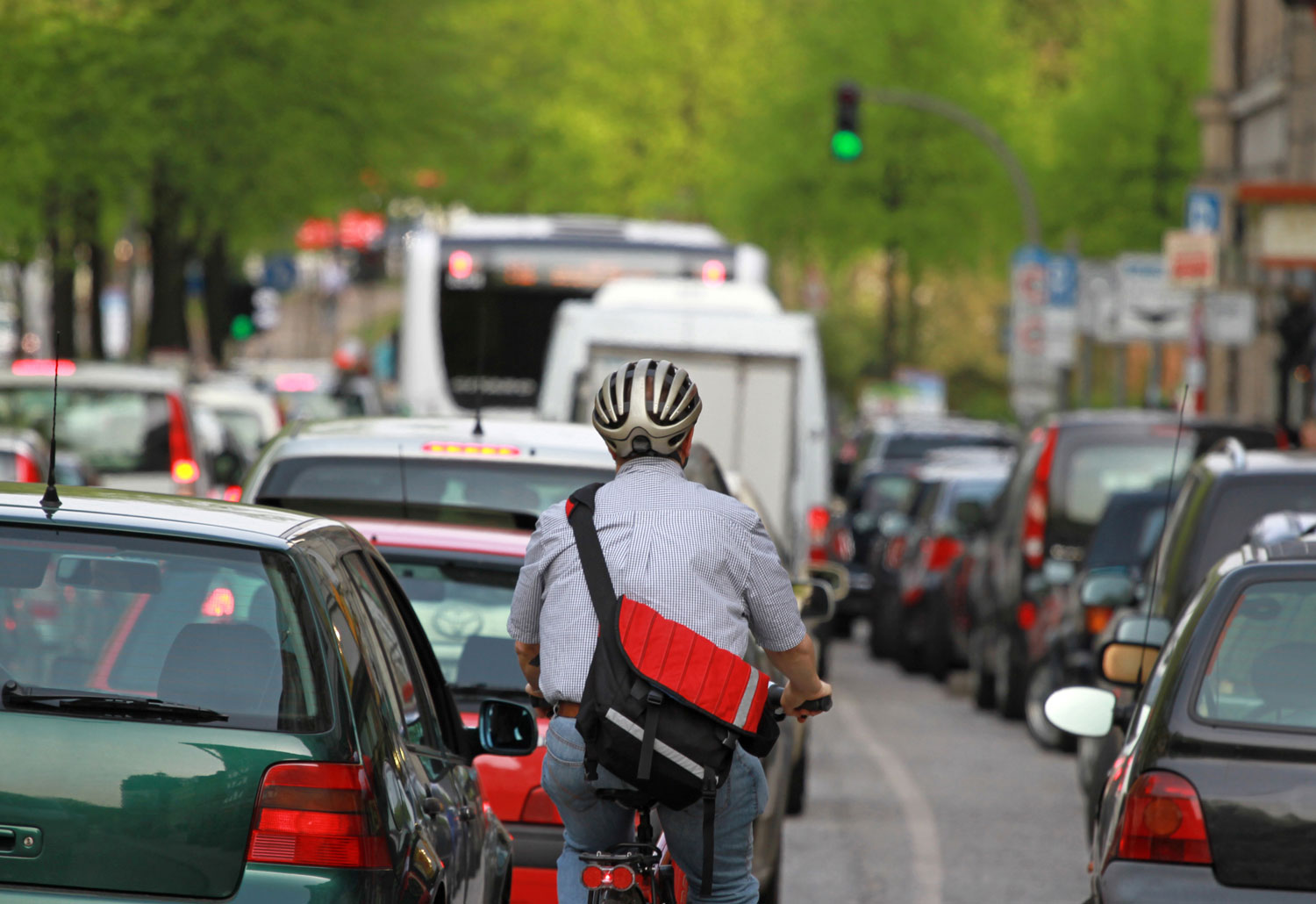 Bike in traffic